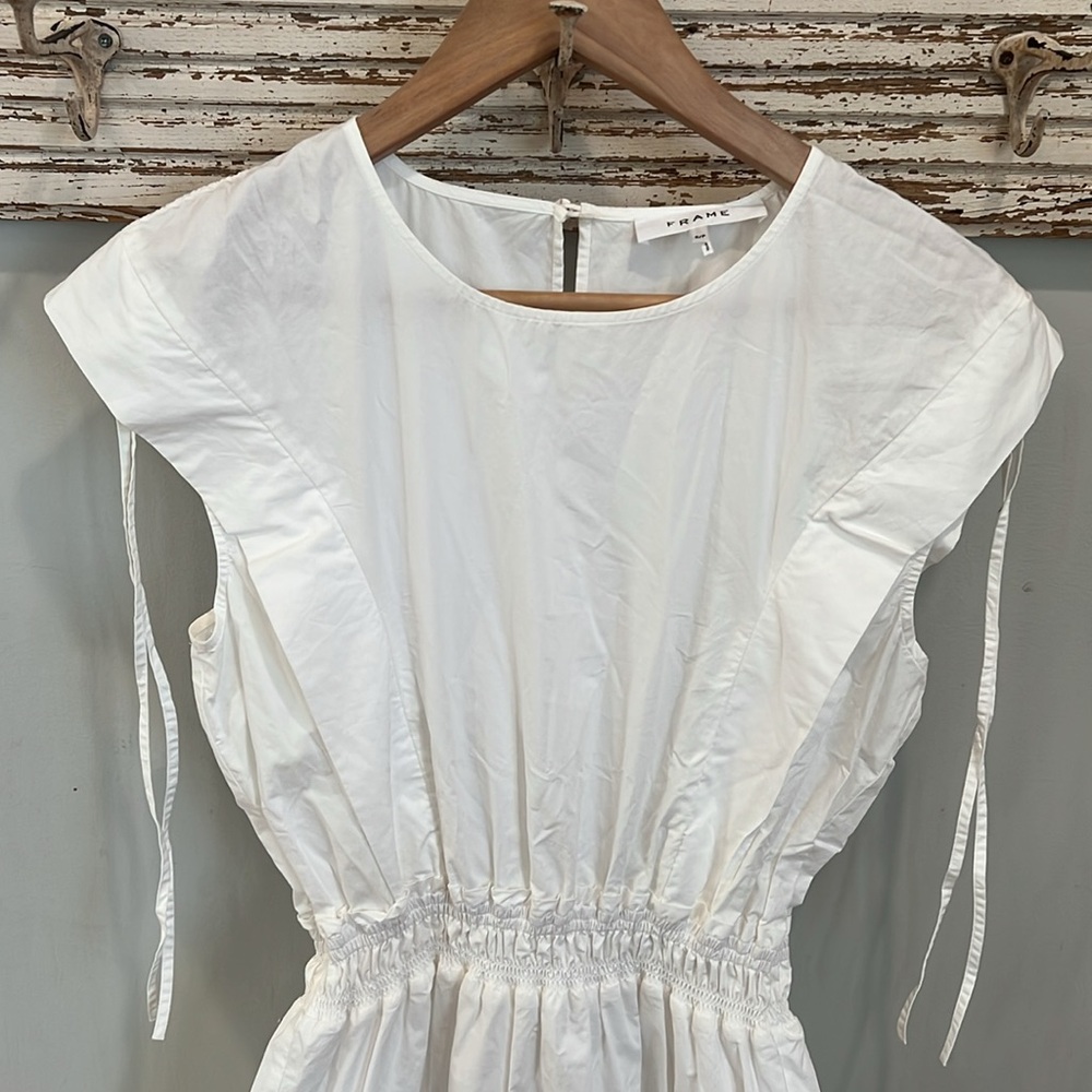 Frame Organic Cotton A-Line Dress Cotton-Poplin Midi‎ Dress Size Small - Picture 4 of 9